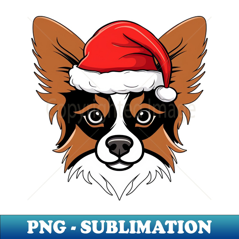 CM-20231107-5152_Papillon Christmas Santa Butterfly Dog Cute Holiday Puppy 8132.jpg