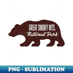 great smoky mountains national park bear - brown - signature sublimation png file - unleash your creativity