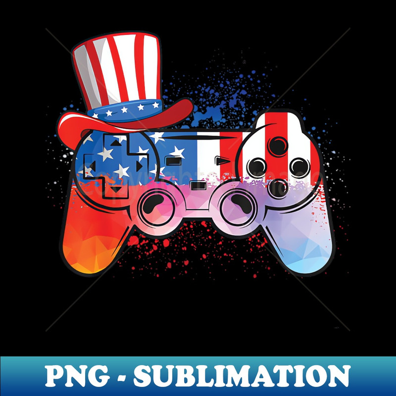 DV-20231107-10437_Tie Dye Video Game Controller USA Flag 4th Of July Patriotic 5213.jpg