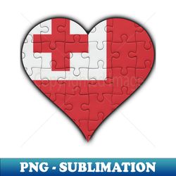Togan Jigsaw Puzzle Heart Design - Gift for Togan With Tonga Roots - Decorative Sublimation PNG File - Boost Your Success with this Inspirational PNG Download