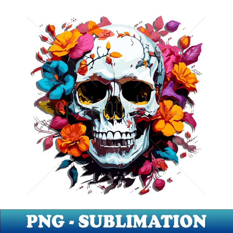 JP-20231107-2052_Elegant Floral Skull Artistry on Apparel - Embrace Edge and Nature in Style 2704.jpg