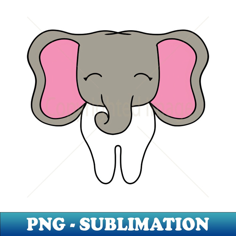 JY-20231107-1633_Cute Molar with Elephant head illustration - for Dentists Hygienists Dental Assistants Dental Students and anyone who loves teeth by Happimola