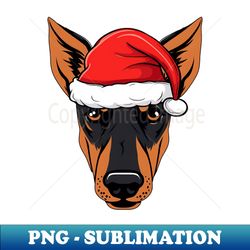 santa doberman pinscher christmas puppy dog lover - instant png sublimation download - instantly transform your sublimation projects