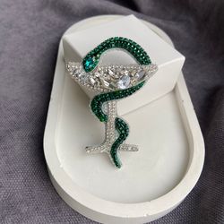 Bowl with a snake Handmade brooch