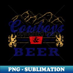 vintage cowboys western and beer - decorative sublimation png file - perfect for sublimation mastery