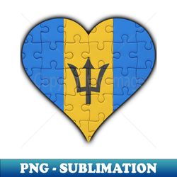 barbadian jigsaw puzzle heart design - gift for barbadian with barbados roots - modern sublimation png file - bold & eye-catching