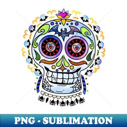 bright scroll sugar skull - aesthetic sublimation digital file - capture imagination with every detail