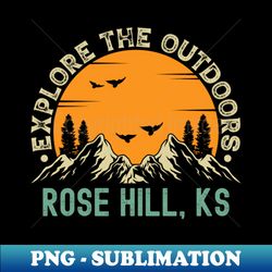 rose hill kansas - explore the outdoors - rose hill ks vintage sunset - instant sublimation digital download - revolutionize your designs