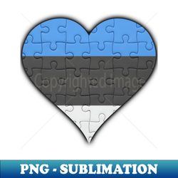 estonian jigsaw puzzle heart design - gift for estonian with estonia roots - signature sublimation png file - fashionable and fearless