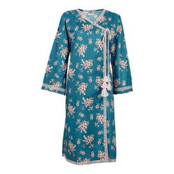 Basix Angrakha Long Cambric Shirt With Tassle & Lace