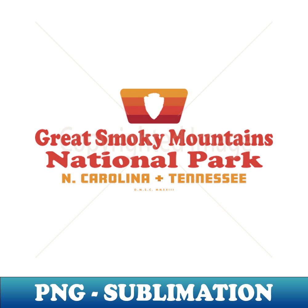 NV-20231107-2753_Great Smoky Mountains National Park Retro Badge Arrowhead Red 1421.jpg