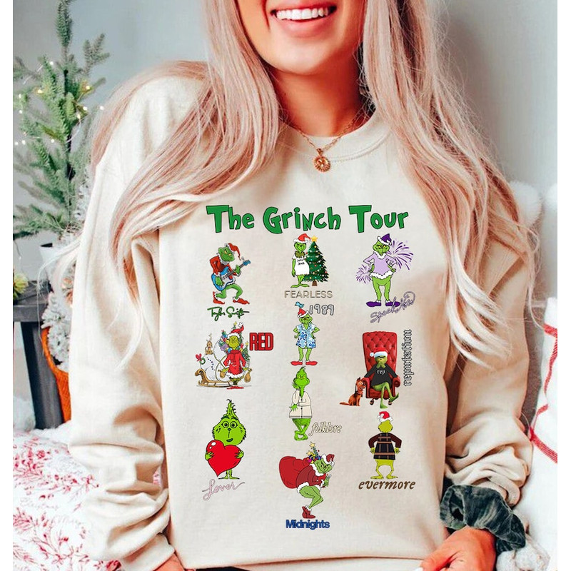 Christmas The Eras Tour Sweatshirt, Grinchmas Shirt, 90's Vintage Movie Sweater, Swiftie Christmas Gift, Xmas Eras Tour Merch Tee Shirt.png
