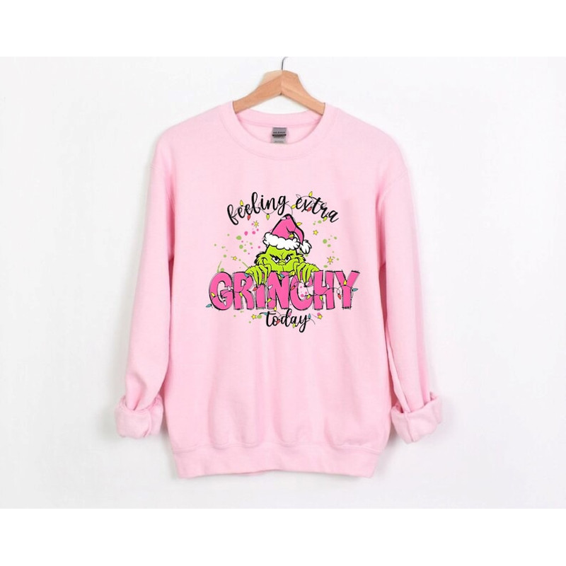 The Grinch Christmas Sweatshirt, Feeling Extra Grinchy Today, Grinchmas Sweatshirt, Pink Grinch Christmas Sweatshirt, Grinch Stole Christmas.png