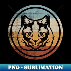 retro vintage cat design british shorthair cat - high-resolution png sublimation file - revolutionize your designs