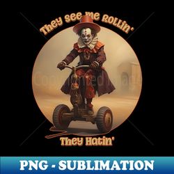 they see me rollin they hatin evil clown - special edition sublimation png file - perfect for sublimation mastery