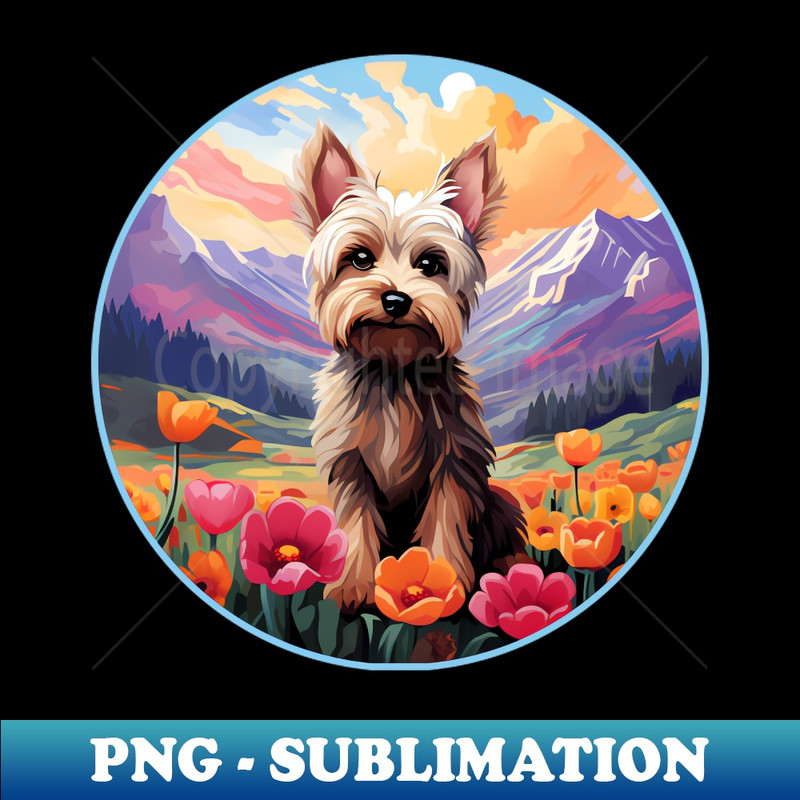 QD-20231107-13232_Yorkie Yorkshire Terrier Mountain Flower Cute Colorful Puppy Dog 3147.jpg