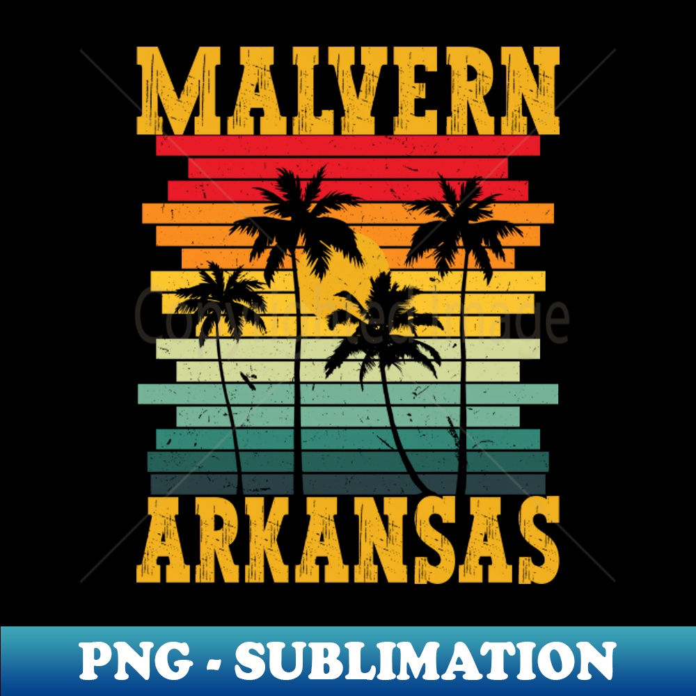 SC-20231107-5794_Retro Malvern Arkansas AR Tropical Summer Palm Trees Us State Pride 3471.jpg