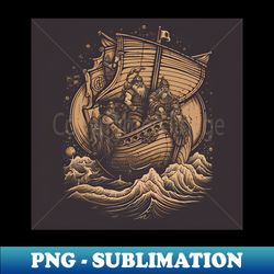 viking raiders on longships - signature sublimation png file - transform your sublimation creations