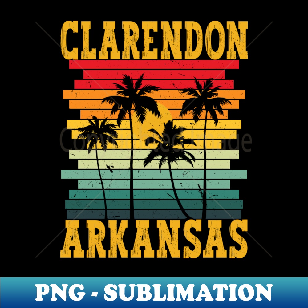 ZR-20231107-5596_Retro Clarendon Arkansas AR Tropical Summer Palm Trees Us State Pride 5345.jpg