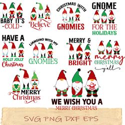 christmas gnome bundle, gnome xmas svg, png cricut, file sublimation, instantdownload