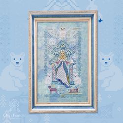 Cross stitch pattern PDF Owl Forest Embroidery "The Snow Queen"