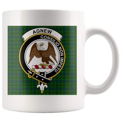 agnew hunting clan badge tartan coffee mug &8211 size 11oz