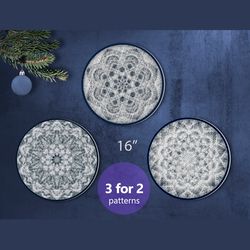 Christmas string art template. Christmas wall decor. Christmas snowflake string art patterns DIY kits for adults PDF