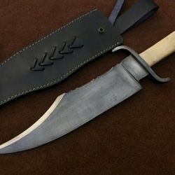 handcrafted bowie knife with camel bone handle and stainless steel blade | birthday gift | gift for him | anniversary gi