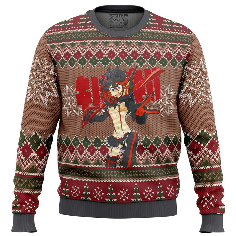 Kill La Kill All Over Print Ugly Hoodie Zip 3D Hoodie 3D Ugly Christmas Sweater 3D Fleece Hoodie
