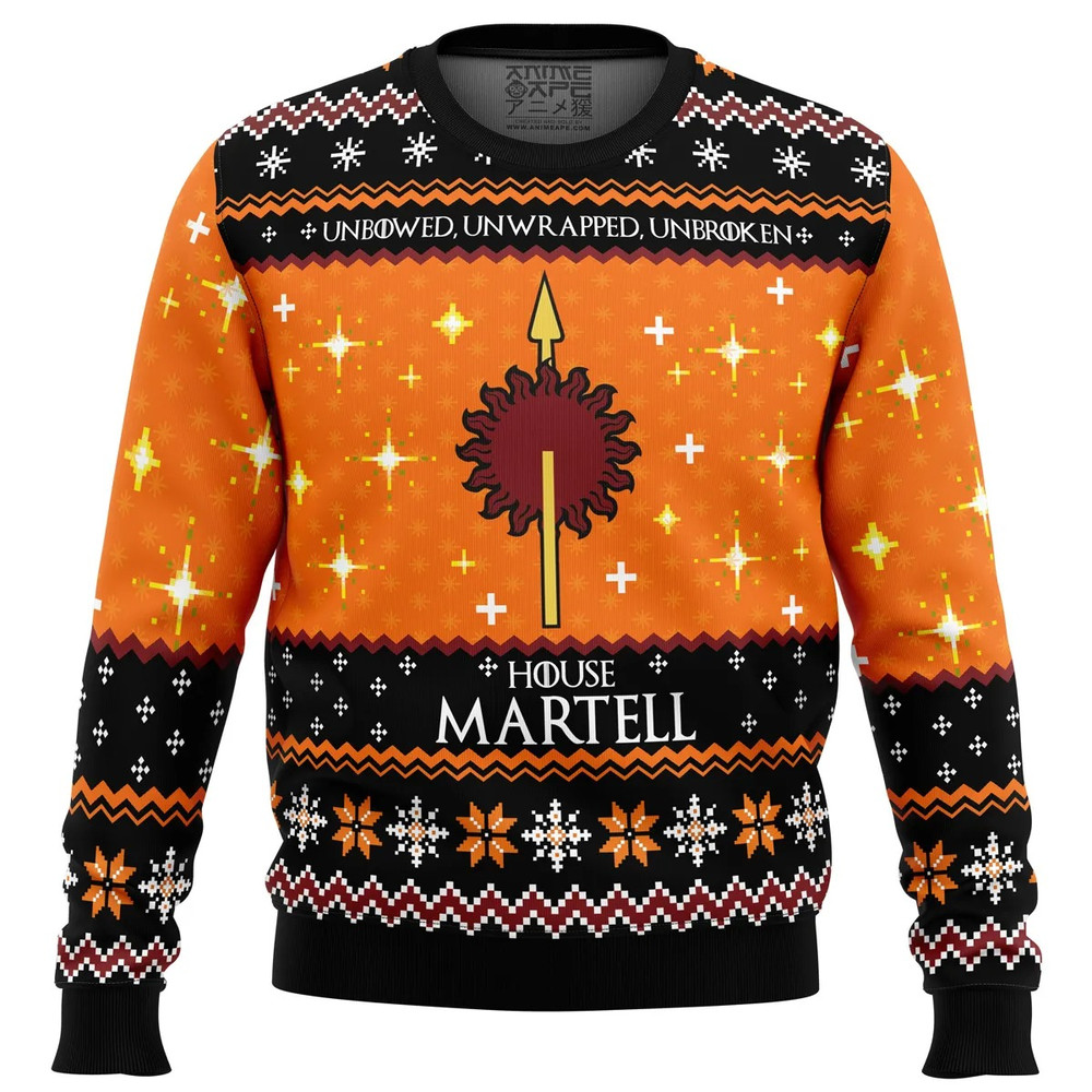 Game of Thrones House Martell All Over Print Ugly Hoodie Zip 3D Hoodie 3D Ugly Christmas Sweater 3D Fleece Hoodie