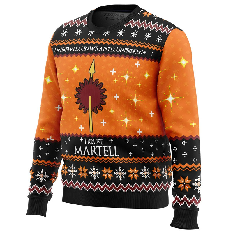 Game of Thrones House Martell All Over Print Ugly Hoodie Zip 3D Hoodie 3D Ugly Christmas Sweater 3D Fleece Hoodie