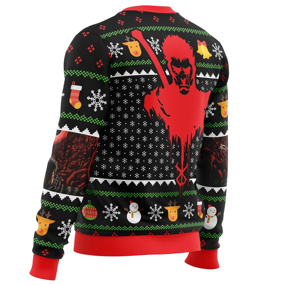 Guts Santa Claus Berzerk All Over Print Ugly Hoodie Zip 3D Hoodie 3D Ugly Christmas Sweater 3D Fleece Hoodie