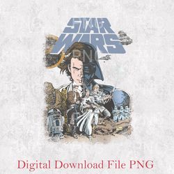 retro star wars png, vintage disney star wars png, star wars a new hope faded png, disneyworld png, disney family png