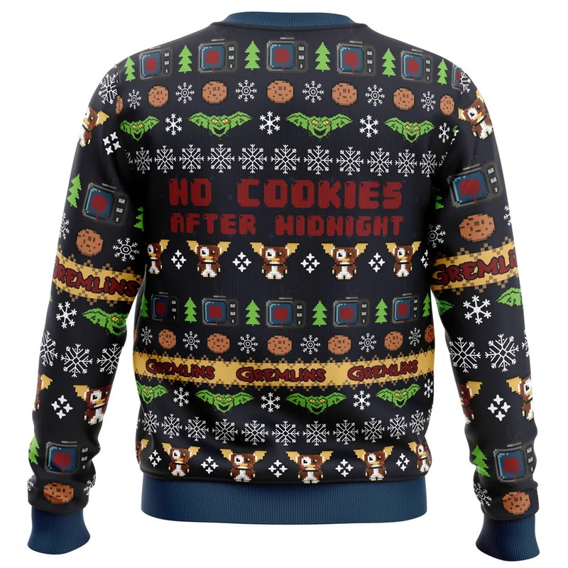 No Cookies After Midnight Gremlins All Over Print Ugly Hoodie Zip 3D Hoodie 3D Ugly Christmas Sweater 3D Fleece Hoodie