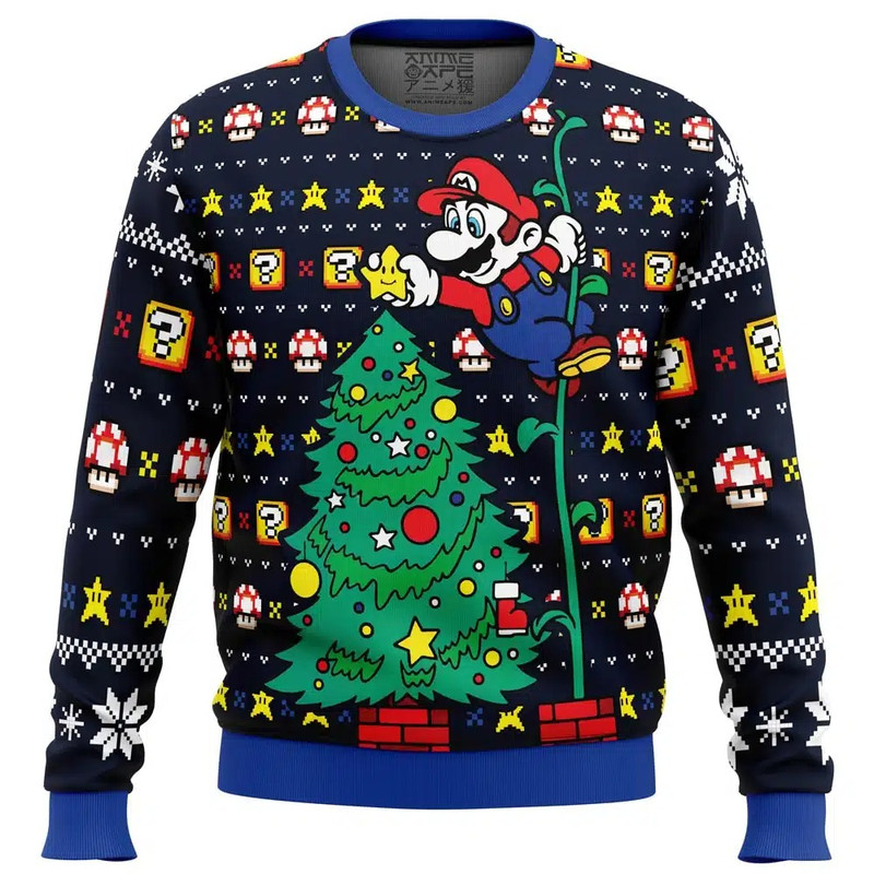 It's a Tree Super Mario Bros All Over Print Ugly Hoodie Zip 3D Hoodie 3D Ugly Christmas Sweater 3D Fleece Hoodie