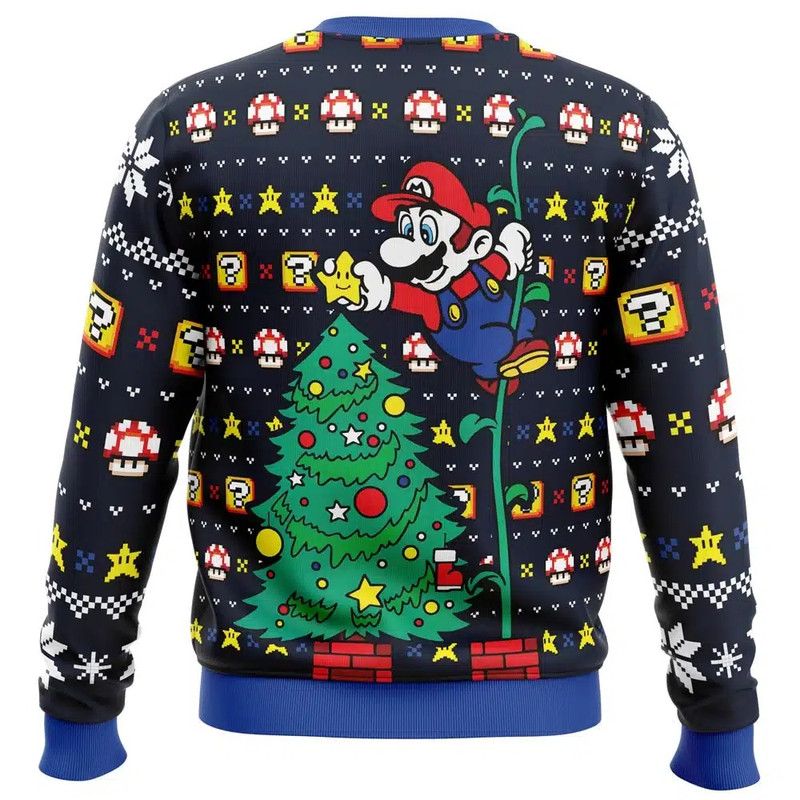 It's a Tree Super Mario Bros All Over Print Ugly Hoodie Zip 3D Hoodie 3D Ugly Christmas Sweater 3D Fleece Hoodie