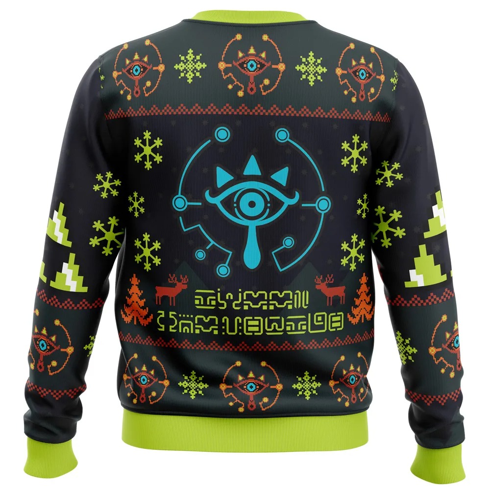 Sheikah Legend of Zelda All Over Print Ugly Hoodie Zip 3D Hoodie 3D Ugly Christmas Sweater 3D Fleece Hoodie