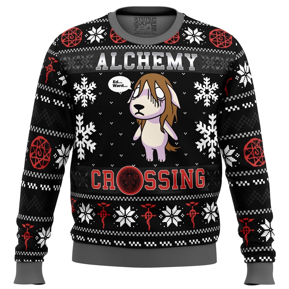 Alchemy Crossing Fullmetal Alchemist All Over Print Ugly Hoodie Zip 3D Hoodie 3D Ugly Christmas Sweater 3D Fleece Hoodie