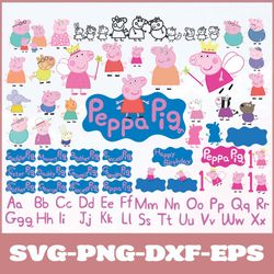 peppa pig bundle svg,png,dxf,teenage peppa pig svg,png,dxf,disney svg,png,dxf