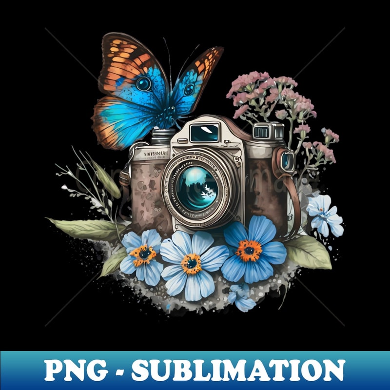 Spring And Camera Spring Floral Camera - Retro PNG Sublimation Digital Downloa | Inspire ...