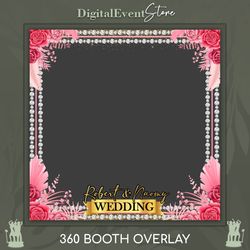 360 overlay photobooth wedding 360 pink flowers selfie 360 diamonds videobooth 360 bday custom template 360 love party