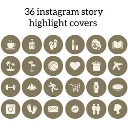 36 lifestyle instagram highlight icons. minimalist instagram highlights images