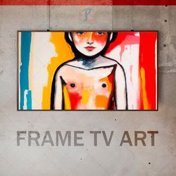 Samsung Frame TV Art Digital Download, Frame TV Art portrait of a woman, Frame TV art modern, TV psychedelic avant-gard