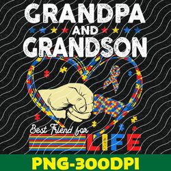 proud support autism grandpa and grandson autism awareness pngf, digital download