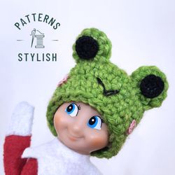 Crochet Pattern: Christmas Elf on The Shelf Frog Hat