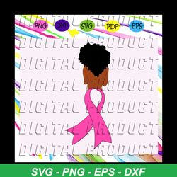 survivor svg, black girl, breast cancer, breast cancer svg, breast cancer ribbon, breast cancer ribbon print, for silhou