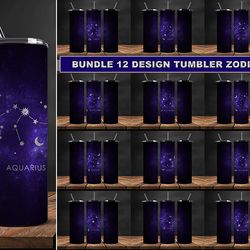 Bundle 12 Design Tumbler Zodiac, Tumbler Bundle Design, Sublimation Tumbler Bundle, 20oz Skinny Tumbler 48