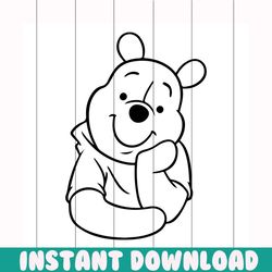 winnie pooh svg free, disney svg, winnie the pooh svg, instant download, silhouette cameo, free vector files, free pooh