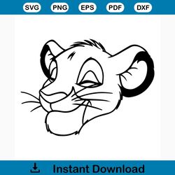 Simba svg free, lion king svg, disney svg, instant download, cartoon svg, outline svg, the lion king svg, shirt design,