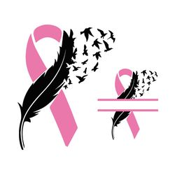 pink ribbon svg, breast cancer svg, breast cancer gift, cancer awareness, bird ribbon shirts, cancer ribbon svg, breast